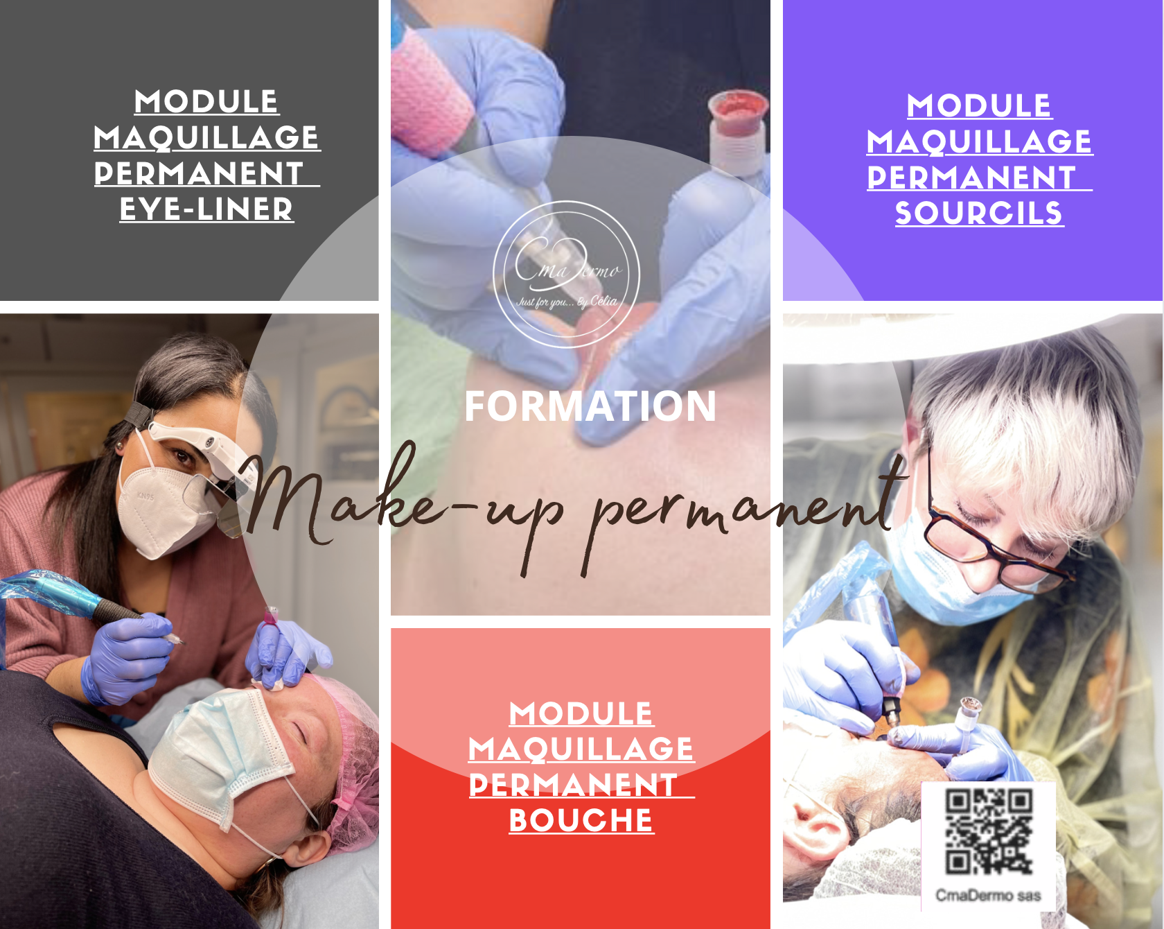 Une formation de MAQUILLAGE PERMANENT DIGITAL / ELECTRIQUE  4 jours : étude des des machines ; aiguilles ; gestuelles (1jour) + dessiner entrainer pratiquer l'eye-liner (1jour) + dessiner entrainer pratiquer des bouches (1jour) + dessiner entrainer pratiquer des sourcils (1jour) avec toutes les astuces et méthodologies pour maitriser un dermographe. plusieurs niveaux cours privés possible demander lors de l'entretien téléphonique. (pour inscription aux dates).   la formation colorimétrie (1jour) ; sourcils parfait (1jour) ; 2 jours par types de techniques (yeux - bouches - sourcils) sont bien sur associable et ne peuvent qu'enrichirent votre cursus. 